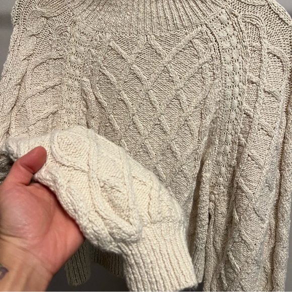 Free People Cable Knit Cropped Sweater - Picture 3 of 6